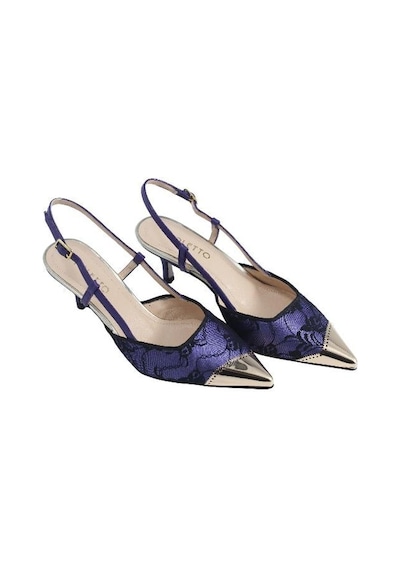 Poletto Hakiki Deri /tekstil Mor-altın Ayakkabı Stiletto 9841 59-2508 Mor-altın Mor - Altın