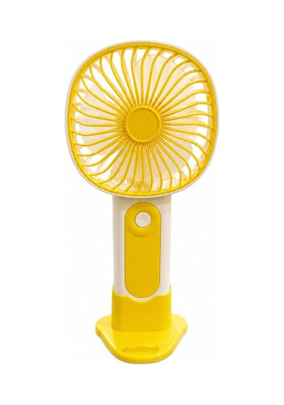 Mini El Fanı Usb Şarjlı Type-c Bağlantılı 3 Kademeli Taşınabilir Elektrikli Fan Masaüstü Ve El Tipi Kullanım Sarı Renk Serinletici Fan