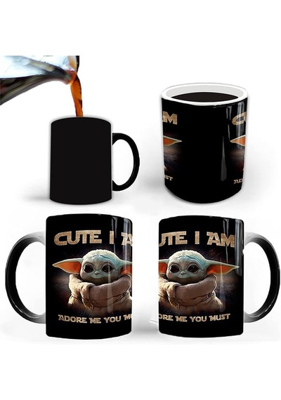 Baby Yoda Star Wars Sihirli Kupa Parlak Siyah