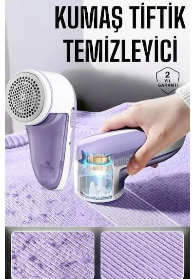 Tiftik Temizleme Makinesi Usb Şarjlı Tüy Toplayıcı Kablosuz - 8912733389760 Açık Bej