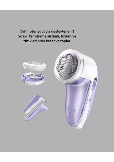 Home Tüy Ve Tiftik Temizleyici 3 Bıçaklı, 200ml Kapasiteli Çok Renkli