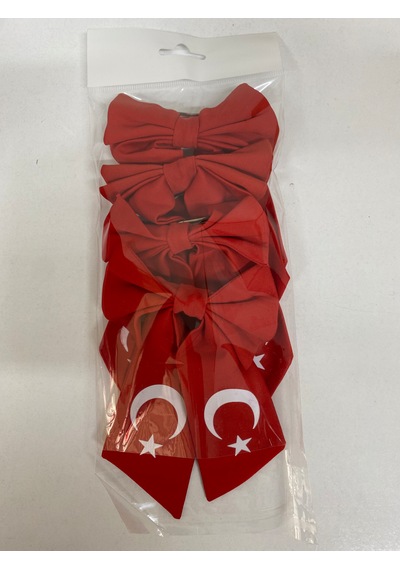 Ay Yıldızlı Kırmızı Fiyonk Toka Otomatik 4 Lü
