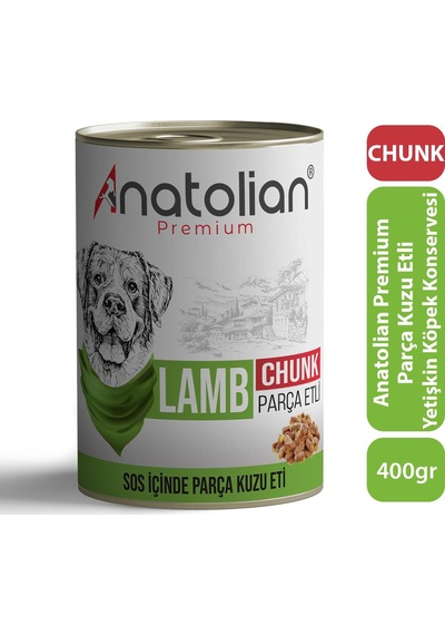 Anatolian Premium Adult Lamb Kuzulu Parça Etli Yetişkin Köpek Konservesi 12 x 400 G