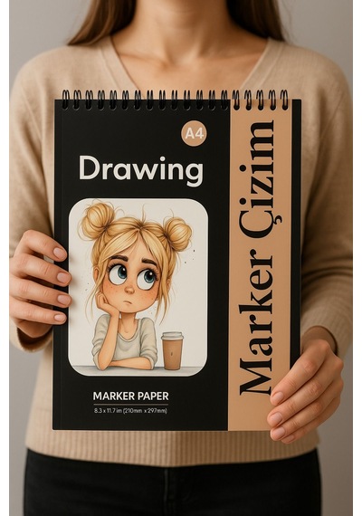 Marker Çizim Defteri , Çizim Defteri, A4 Boyutunda
