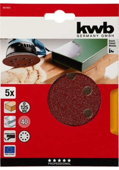 Kwb Daire Zımpara 125 Mm 80 Kum 5 Adet 49491908