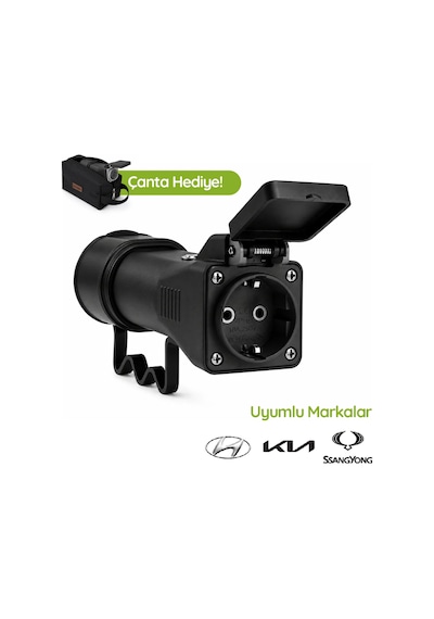 Plugen Tek Çıkışlı V2l Adaptör Hyundai Kia Ssangyong Uyumlu Schuko Çıkış 3.6 Kw