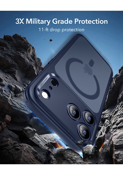 Esr Apple Uyumlu iPhone 17 Pro Max Classic Hybrid Magsafe Kılıf - Kamera Kontrol Buton - Buzlu Mavi Buzlu Mavi