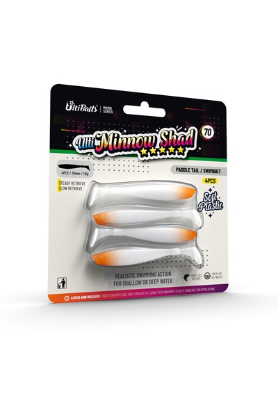 Ulti Baits Minnow Shad Silikon Balık 70mm 1,6gr 4 Adet, Ub-c14