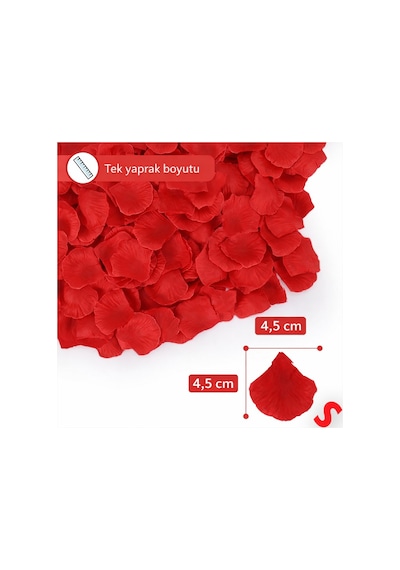 Yapay Gül Yaprakları-144 Adet- Kırmızı Renkli