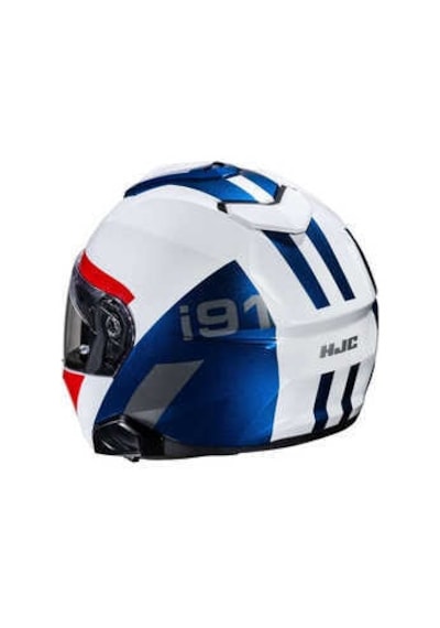 HJC İ91 Bina Mc21 Çene Açılır Kask Beyaz - Kırmızı - Mavi
