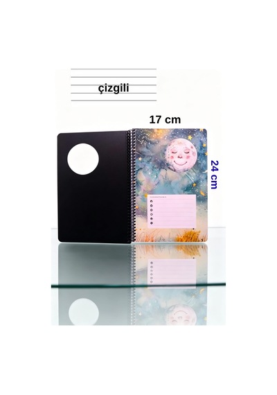 Orta Boy Plastik Kapak Çizgili Defter 80 Yaprak 17x24 Cm