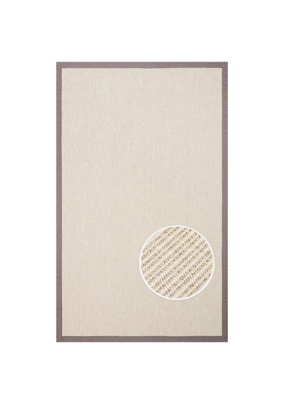 Eko Halı Ventura Vnt 2706 Cream Bordür Mouse Sisal Görünümlü İç Ve Dış Mekan Uyumlu Hav Vermeyen Mod