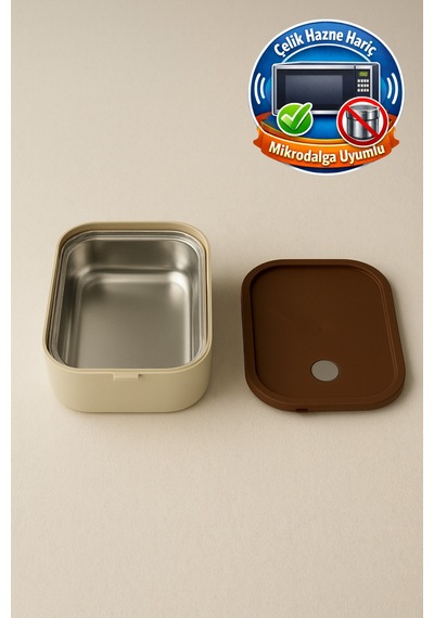 Tier - 2 Katlı Sızdırmaz Kapaklı Lunchbox 1000 Ml Krem