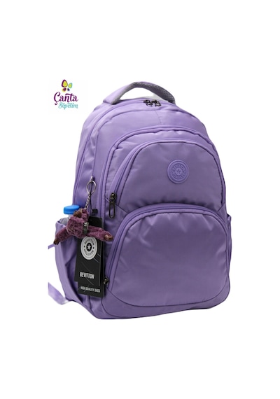 Özel Su İtici Kumaş Unisex Okul Sırt Çantası Mürdüm Mürdüm Mürdüm