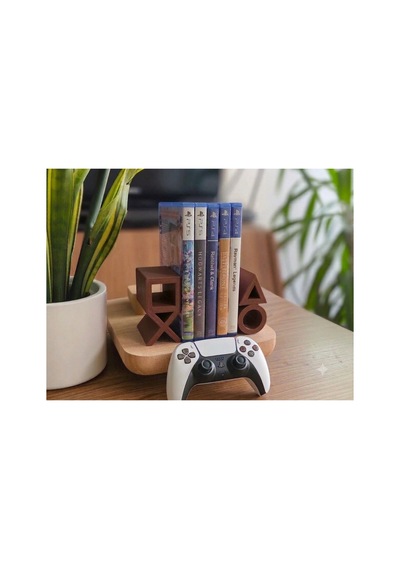 Ps5 Logolu Cd Stand Rafı, İkonik Tuş Simgeli Oyun Kutusu Cd Rafı Stand Organizer1