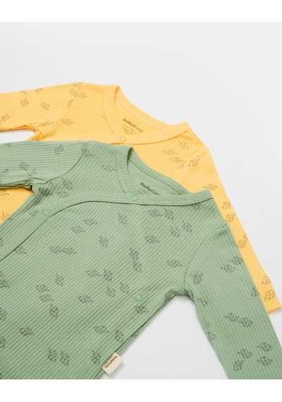 BabyCosy Organik Modal Fil Baskılı 2 Li Kruvaze Uzun Kollu Badi Csym11319 001