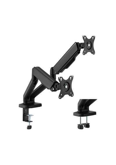 Çiftli Monitör Kolu 17-32 Inç Yaylı Dengeleyici 360 Döner Dual Monitor Stand 2x 9 Kg Kapasiteli