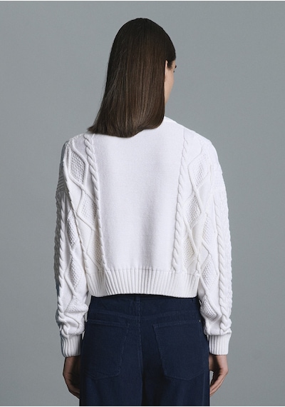 Mavi - M Logo Crop Ekru Kazak 1710796-80194 Ekru