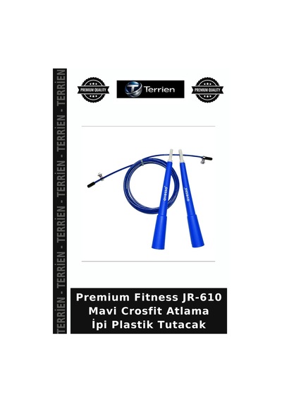 Premium Fitness Jr-610 Mavi Crosfit Atlama İpi Plastik Tutacak