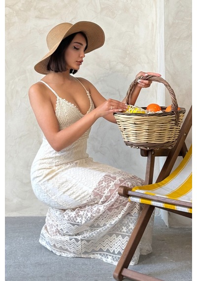 Verymoda Dantel Elbise D2605 Taş
