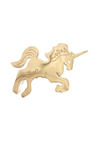 Çelik Efsanevi Saf Ve Masum Ölümsüzlük Atı Tek Boynuz Unicorn Broş. Yaka İğnesi Unicorn Broş. Unisex Gold