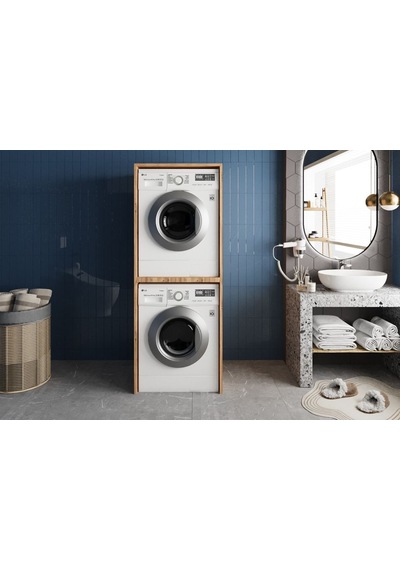 Bohem Çamaşır Ve Kurutma Makinesi Dolabı Banyo Dolabı Çam Çam