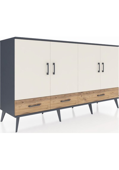 Hyperion Konsol 6 Raflı 3 Çekmeceli 4 Kapaklı 176x44x99 Antrasit- Antrasit-aytaşı/çam Hyperion Konsol 6 Raflı 3 Çekmeceli 4 Kapaklı 176x44x99 Antrasit- Antrasit-aytaşı/çam