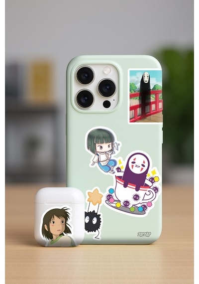Spirited Away Ruhların Kaçışı Anime Telefon Laptop Yapışkanlı Folyo Sticker Paketi 24 Adet Çok Renkli