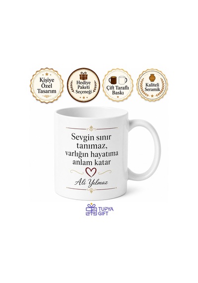 Sınırsız Sevgi Babaya Yazılı Kupa Bardak Babalar Günü Hediyesi Beyaz / Çok Renkli