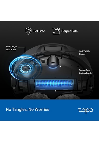 Tapo RV50 Pro Omni 15.000 Pa Robot Süpürge Ve Paspas Siyah