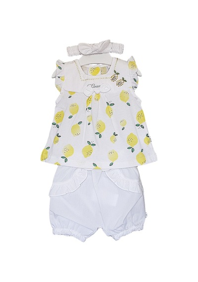 S-Mall Caramell Bebek Takımı - 3 Lü - Tkk6178 - Lemon - Beyaz