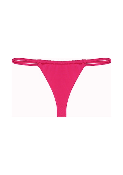 İpli Bantlı String Tek Bikini Alt Fuşya