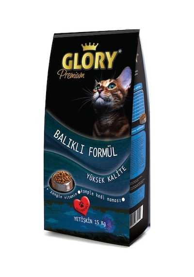 Glory Premium Balıklı Yetişkin Kedi Maması 15 KG