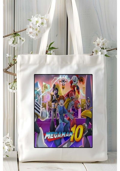 Art Hediye Megaman Oyun Baskılı Omuz Çanta Kişiye Özel Model 2 Çok Renkli