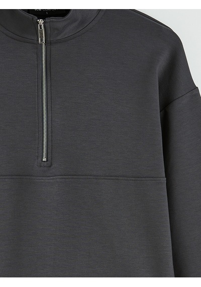 Lcw Comfort Antrasit Dik Yaka Soft Touch Kadın Sweatshirt