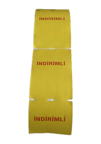 100x135 Termal Karton Sarı İndirim Etiketi 250 Adet Diğer
