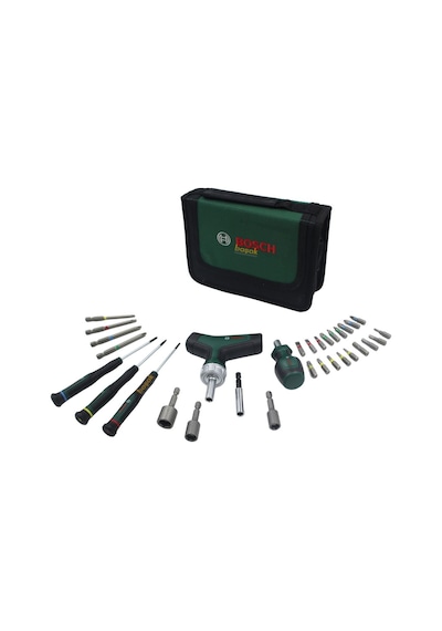 Bosch 31 Parça T Saplı Bits Uyumlu Cırcırlı Ve Klemens Tornavida Seti 1600a039hx