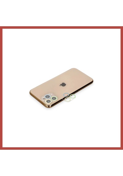 Bezos İphone 11 Pro Max Uyumlu Renkli Kamera Lens Koruma Cam - Yeşil-sarı Erdotıca
