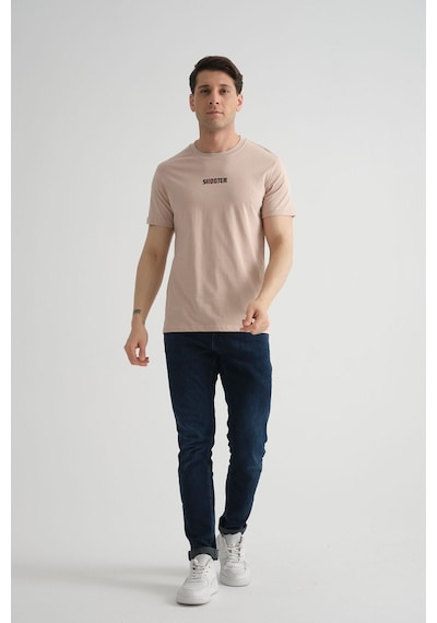 Shooter Sportwear Shooter Erkek T-shirt Minimal Baskılı Pamuklu Kumaş Standart Kalıp Taş Shooter Sportwear Shooter Erkek T-shirt Minimal Baskılı Pamuklu Kumaş Standart Kalıp Taş