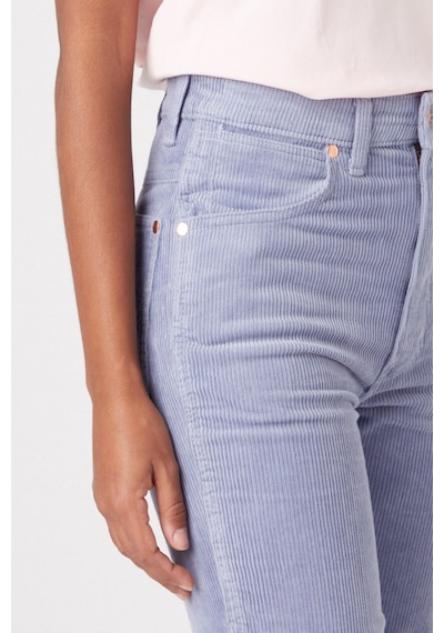 Wrangler Wild West Fit Yüksek Bel Kadife Lila Esnek Pantolon W2H2A2X4Q Açık Mavi