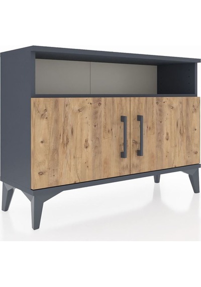 Arges Şifonyer 2 Raflı 2 Kapaklı 88x30x64 Antrasit-çam Antrasit