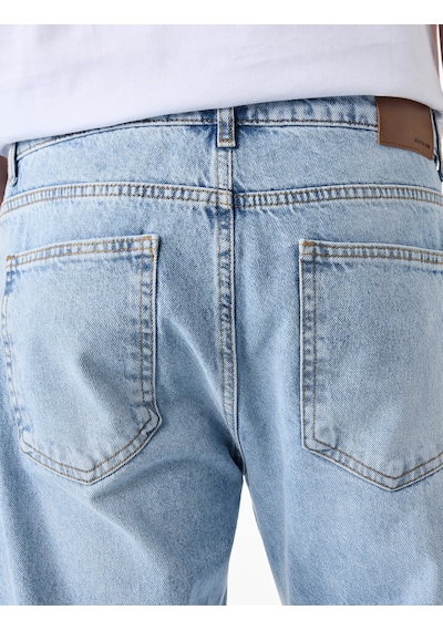 Koton Normal Bel Pamuklu Vintage Straight Fit Jean Pantolon Orta İndigo 6sam40024nd