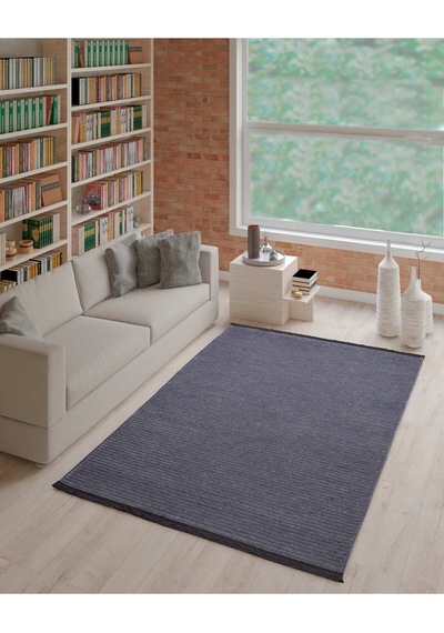 Paradis Antrasit Fitilli Desen Şönil Kilim Makinede Yıkanabilir Kaymaz Taban Halı Yolluk