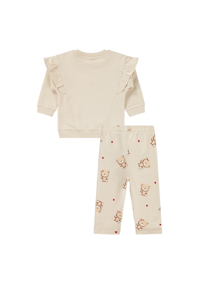 Civil Baby Fiyonklu Ayıcık Baskılı 6-18 Ay Takım - Bej
