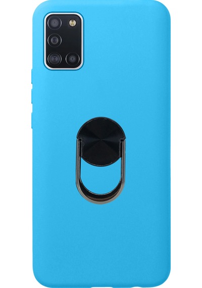 Nettech Samsung Galaxy A31 Uyumlu Leather Ring Nano Arka Koruma Kılıf - Mor Mor