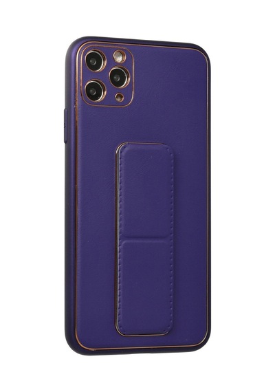 Apple İphone 11 Pro Max Kılıf Coco Deri Standlı Kapak - Mor 0.2M-Çok Renkli