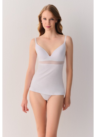 Suwen Comfy Pamuklu Kuplu İnce Askılı Atlet Sw4023101 Beyaz