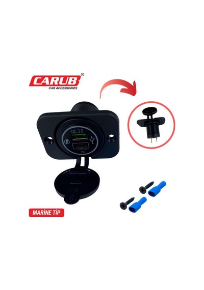 9v-30v Telefon Şarj Cihazı 1 A/2.1 A Type C-usb Kapaklı Marin