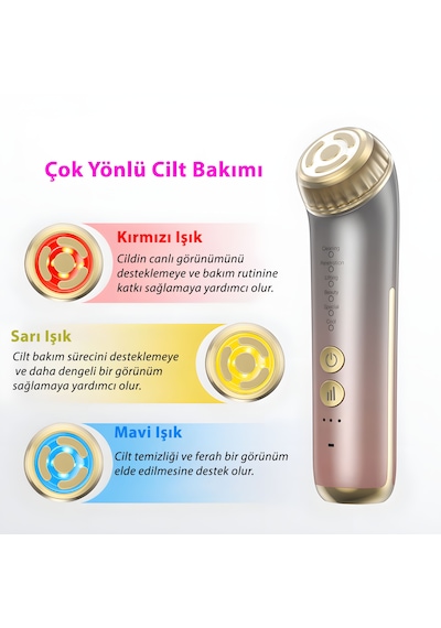 M2 Yüz Masaj Aleti Mikro Akım, Kırmızı Işık, Isı Ve Titreşim Destekli Ev Tipi Cilt Bakım Cihazı