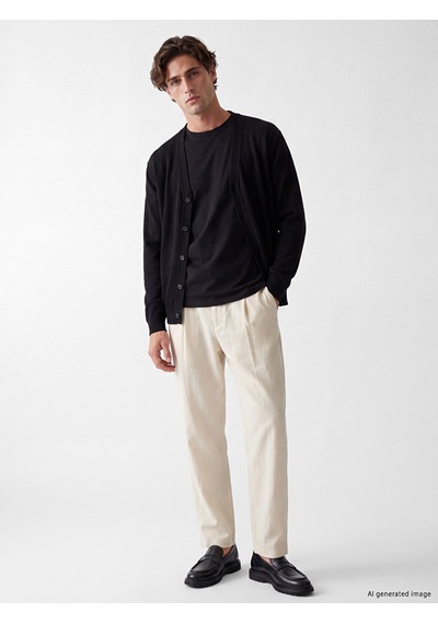 Lcw Vision Siyah Regular Fit V Yaka Erkek Triko Hırka